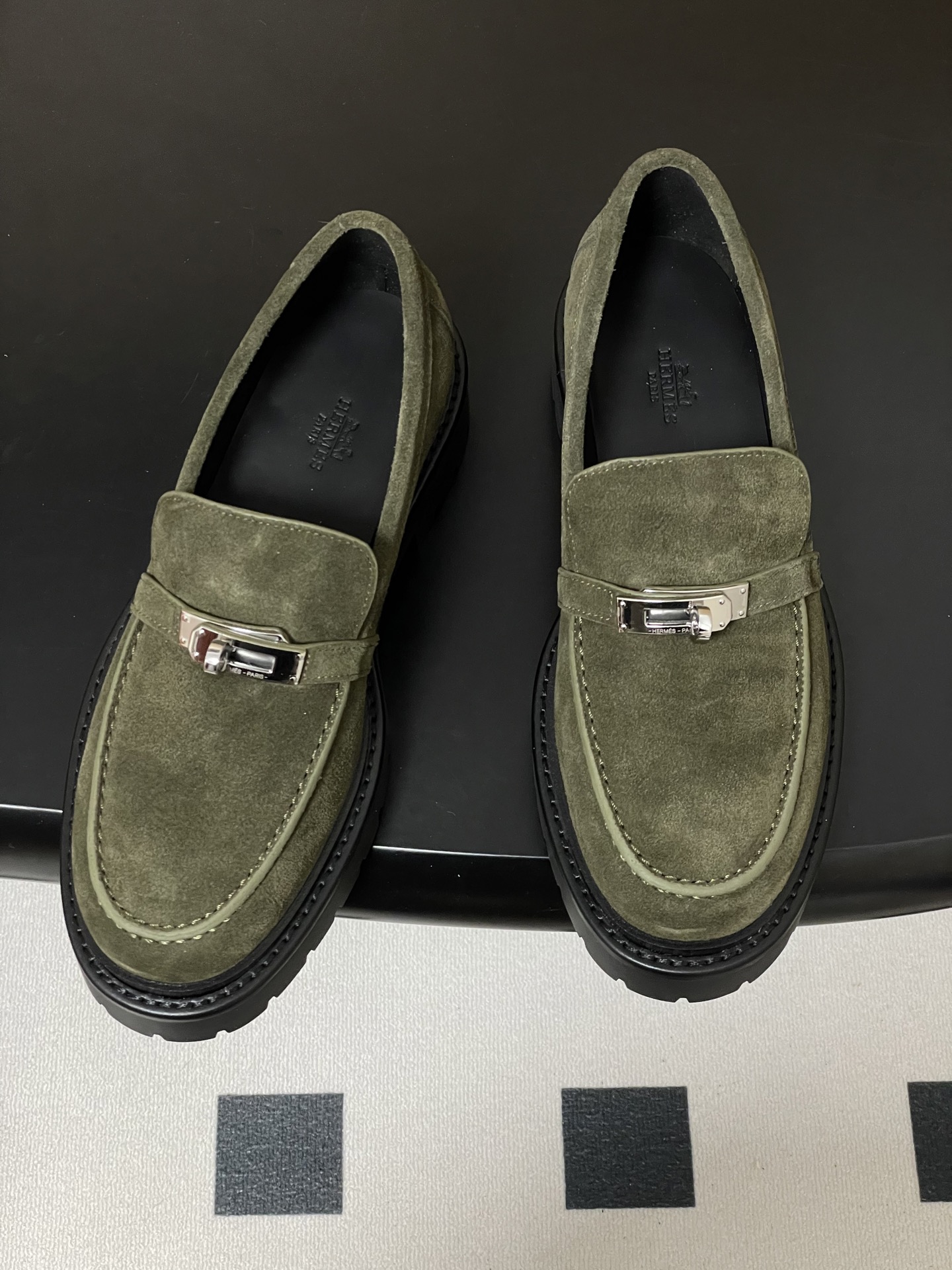 에르메스(Herme) 아이콘 켈리 버클 플랫폼 로퍼 구두 신발