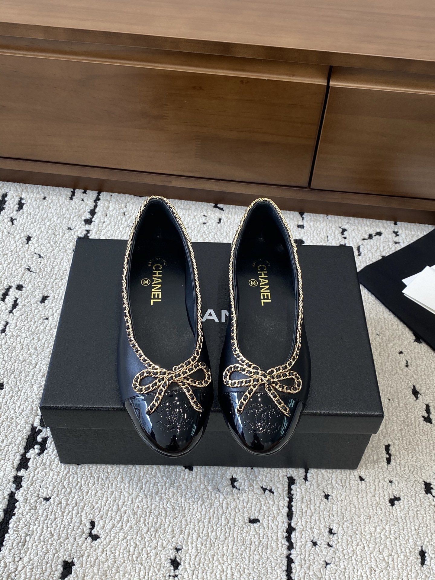 샤넬(CHANEL) 체인 메리제인 플랫 슈즈 단화 신발