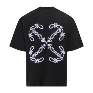 오프화이트(OFF-WHITE) 페이즐리 자수 반팔 티셔츠 의류