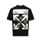 오프화이트(OFF-WHITE) 그린 리프 자수 반팔 티셔츠 의류