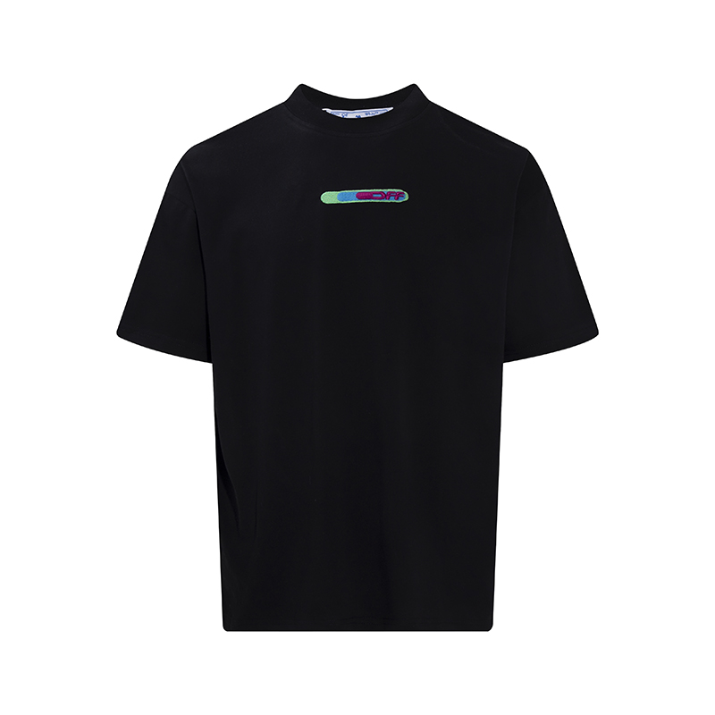 오프화이트(OFF-WHITE) 그린 리프 자수 반팔 티셔츠 의류