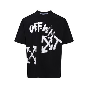 오프화이트(OFF-WHITE) 핸드 드로잉 레터링 반팔 티셔츠 의류