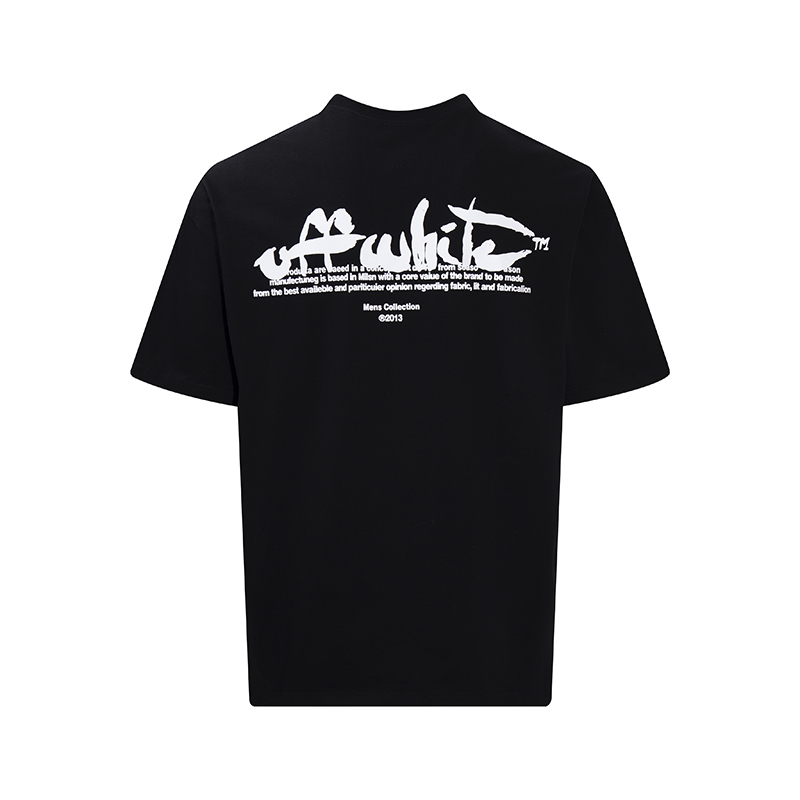 오프화이트(OFF-WHITE) 핸드 드로잉 레터링 반팔 티셔츠 의류