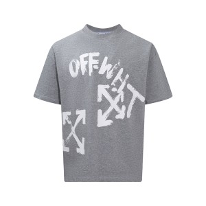 오프화이트(OFF-WHITE) 핸드 드로잉 레터링 반팔 티셔츠 의류