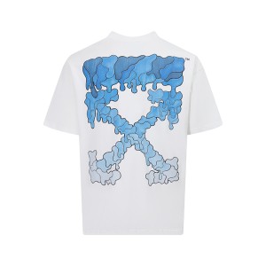 오프화이트(OFF-WHITE) 컬러 블록 반팔 티셔츠 의류