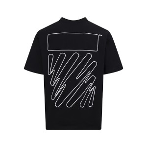 오프화이트(OFF-WHITE) 웨이브 라인 반팔 티셔츠 의류