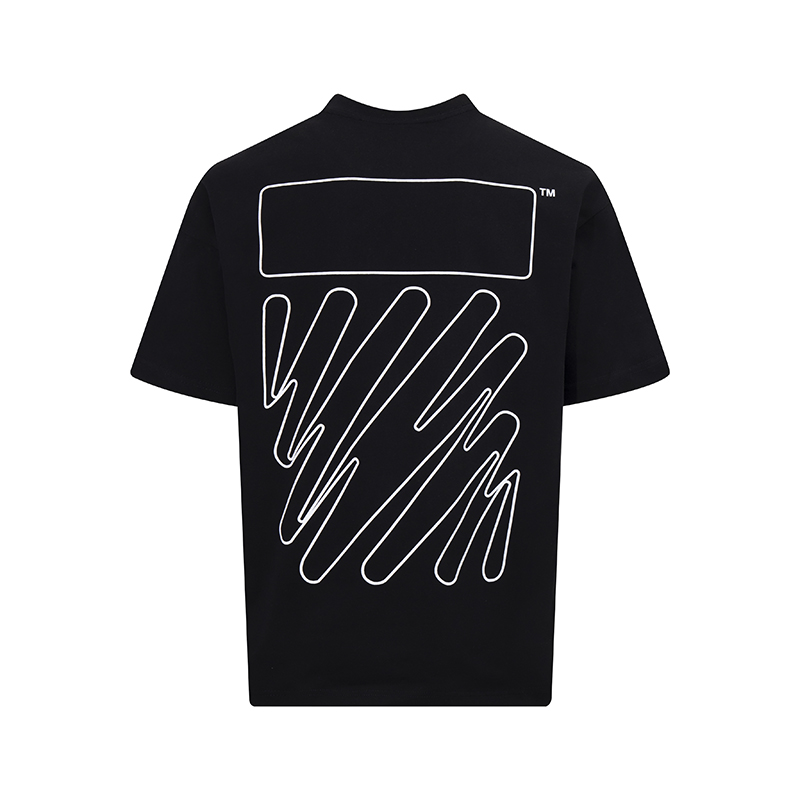 오프화이트(OFF-WHITE) 웨이브 라인 반팔 티셔츠 의류