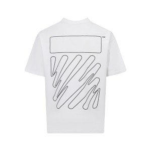오프화이트(OFF-WHITE) 웨이브 라인 반팔 티셔츠 의류
