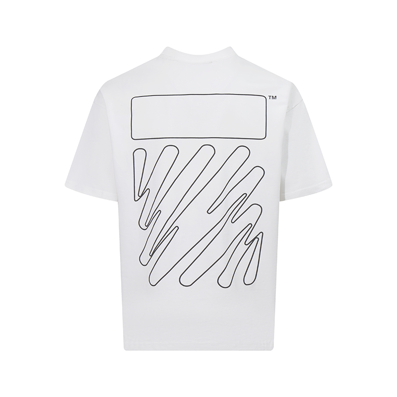 오프화이트(OFF-WHITE) 웨이브 라인 반팔 티셔츠 의류