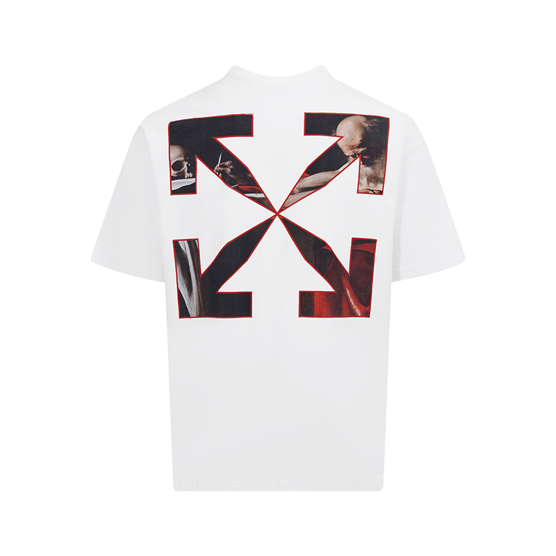 오프화이트(OFF-WHITE) 스컬 오일 페인팅 반팔 티셔츠 의류