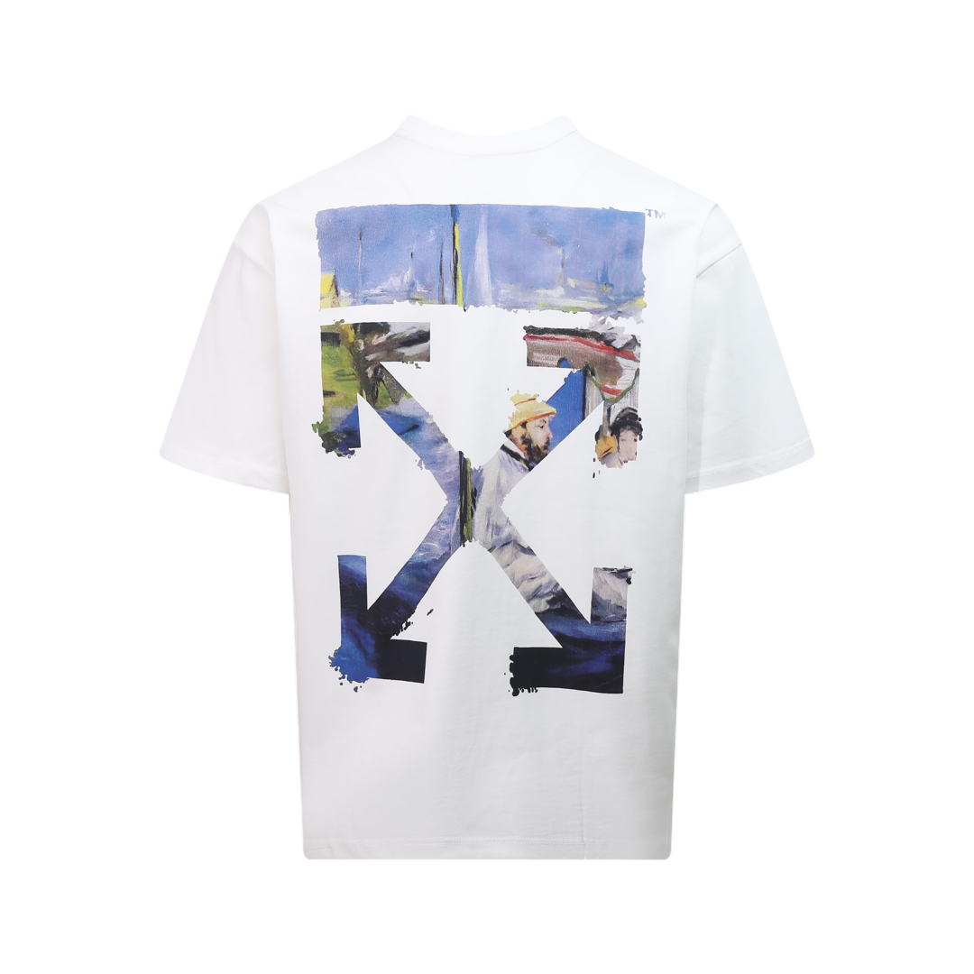 오프화이트(OFF-WHITE) 모네 보트 오일 페인팅 반팔 티셔츠 의류