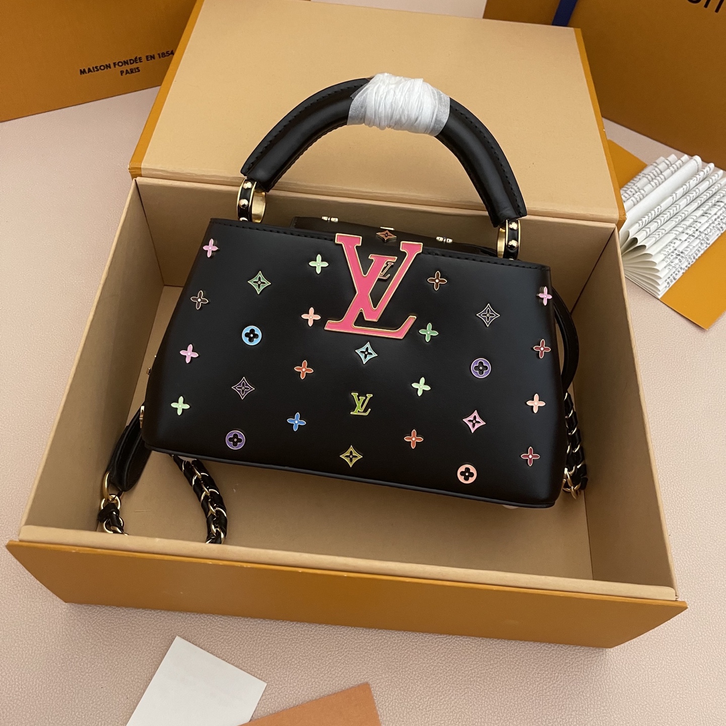 루이비통(LV) x 무라카미 다카시 카퓌신 EW CAPUCINES EAST WEST 토트백 가방 미니