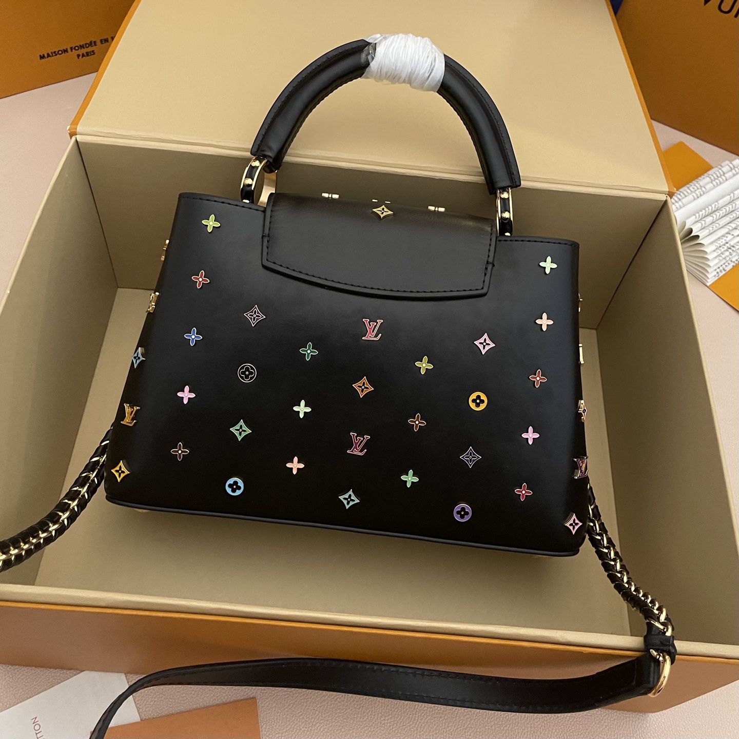 루이비통(LV) x 무라카미 다카시 카퓌신 CAPUCINES 핸드백 가방 스몰