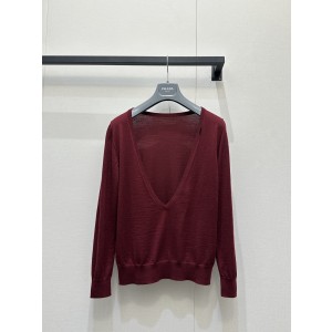 프라다(Prada) 배색 V넥 니트 의류