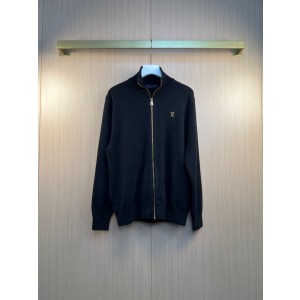 루이비통(LV) 메탈 레터링 로고 니트 집업 재킷 의류