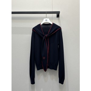 로에베(Loewe) 로고 자수 타이 스트랩 울 니트 의류