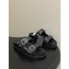 프라다(PRADA) 더블 버클 플랫폼 샌들 슬리퍼 신발