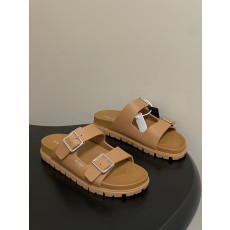 프라다(PRADA) 더블 버클 플랫폼 샌들 슬리퍼 신발
