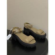 프라다(PRADA) 로마 원스트랩 캔버스 플랫폼 샌들 신발