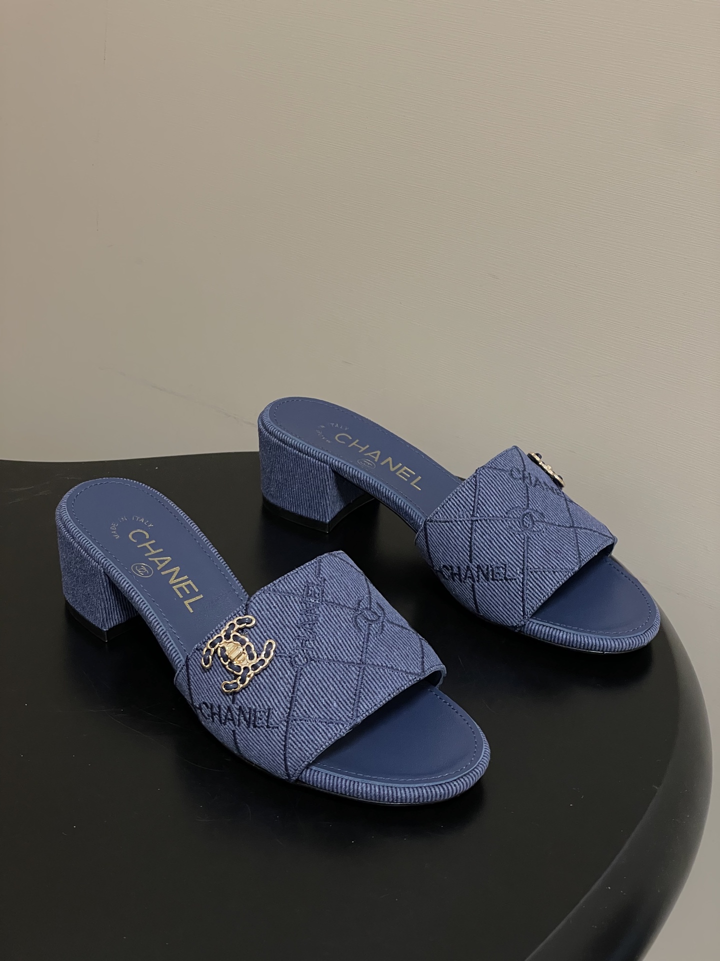 샤넬(CHANEL) 데님 힐 슬리퍼 신발