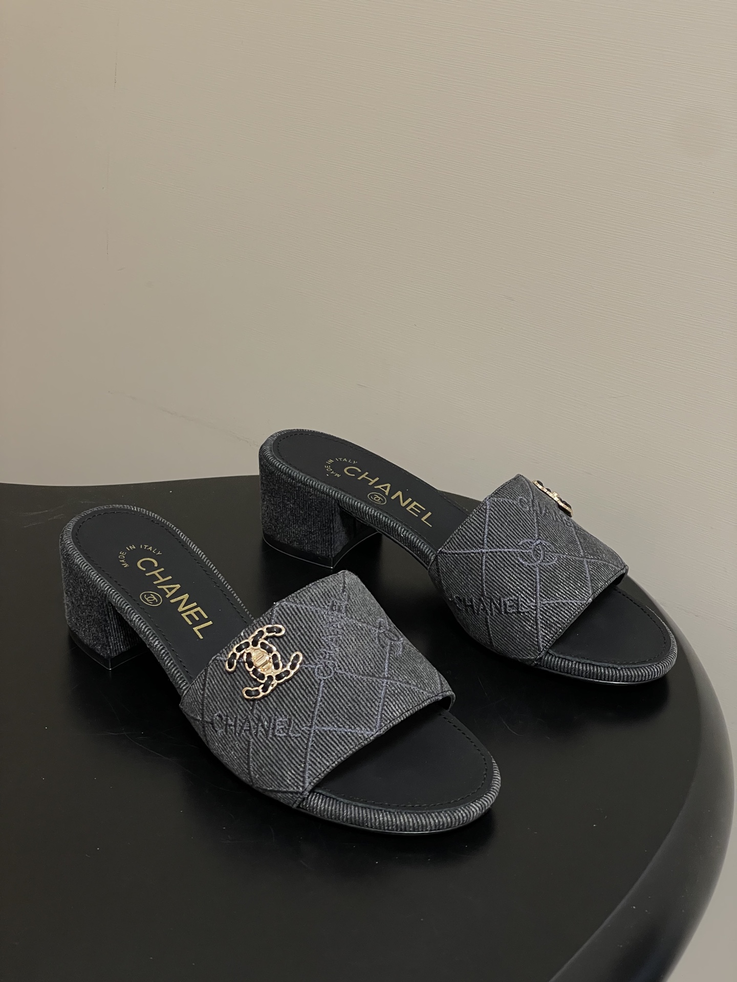 샤넬(CHANEL) 데님 힐 슬리퍼 신발