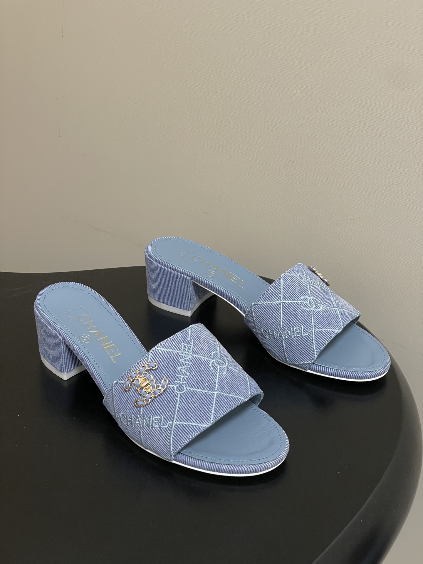 샤넬(CHANEL) 데님 힐 슬리퍼 신발