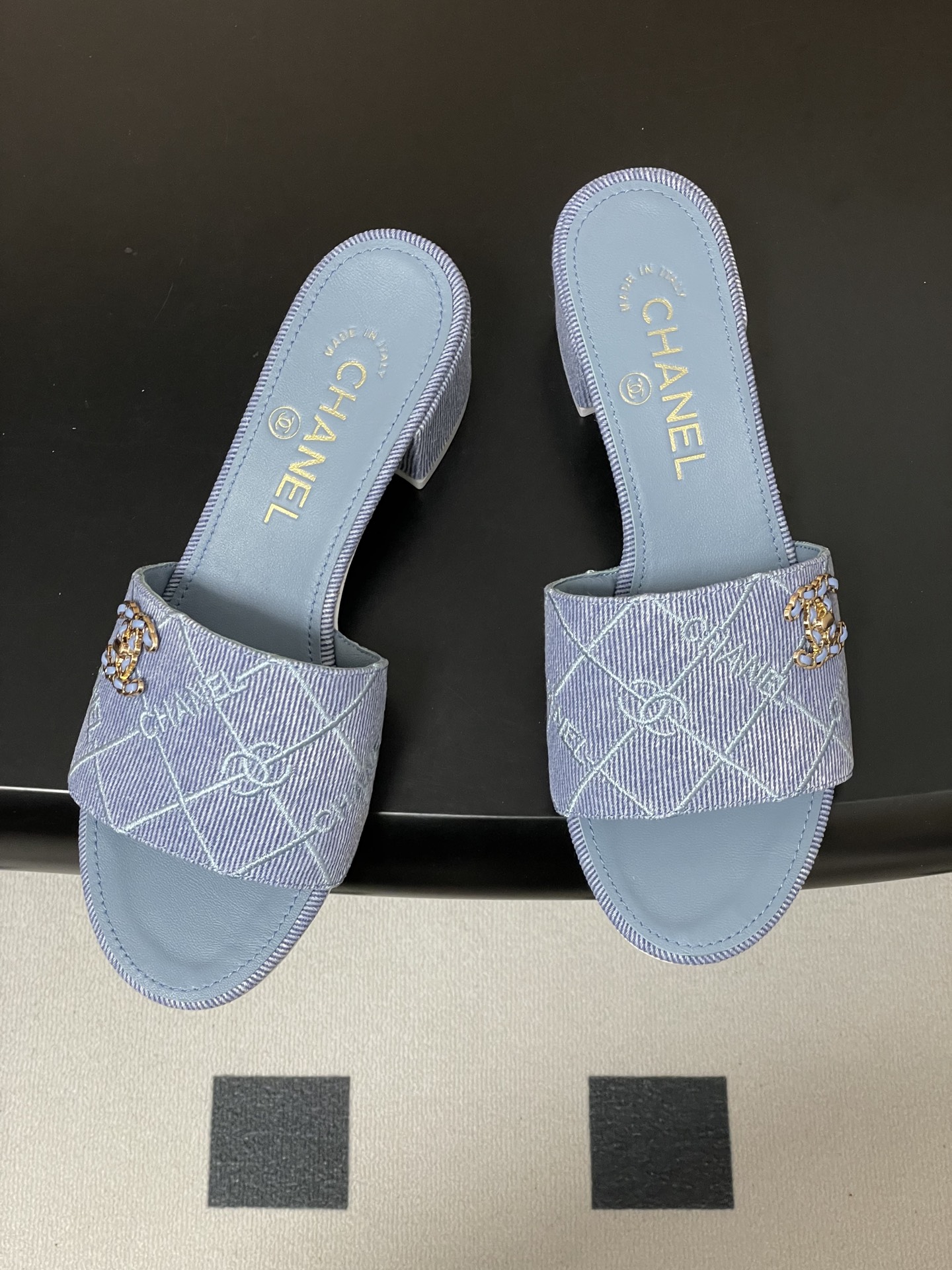 샤넬(CHANEL) 데님 힐 슬리퍼 신발