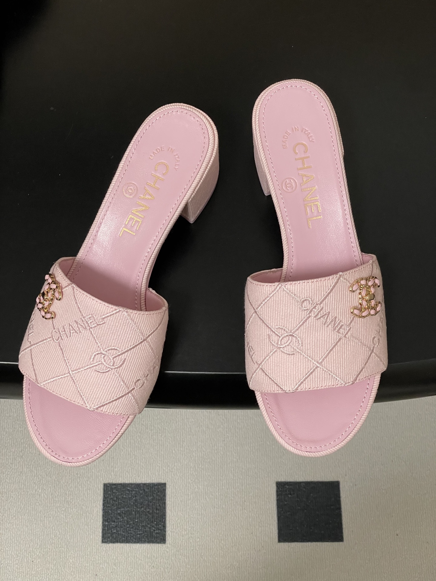 샤넬(CHANEL) 데님 힐 슬리퍼 신발