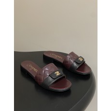 샤넬(Chanel) 퀼팅 더블C 백 클립 플랫 슬리퍼 샌들 신발