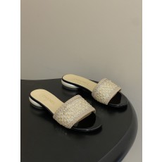 샤넬(Chanel) 런웨이 진주&수정 플랫 샌들 슬리퍼 신발