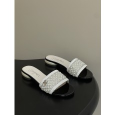 샤넬(Chanel) 런웨이 진주&수정 플랫 샌들 슬리퍼 신발
