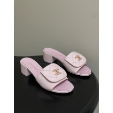 샤넬(Chanel) 데님 퀼팅 더블C 체인 슬리퍼 샌들 신발 5cm