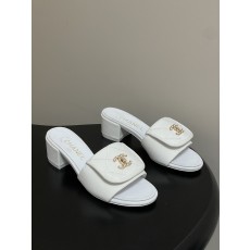 샤넬(Chanel) 데님 퀼팅 더블C 체인 슬리퍼 샌들 신발 5cm