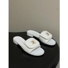 샤넬(Chanel) 데님 퀼팅 더블C 체인 슬리퍼 샌들 신발 플랫