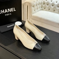 샤넬(Chanel) 뉴 시즌 더블C 배색 슬링백 힐 구두 신발 6.5cm
