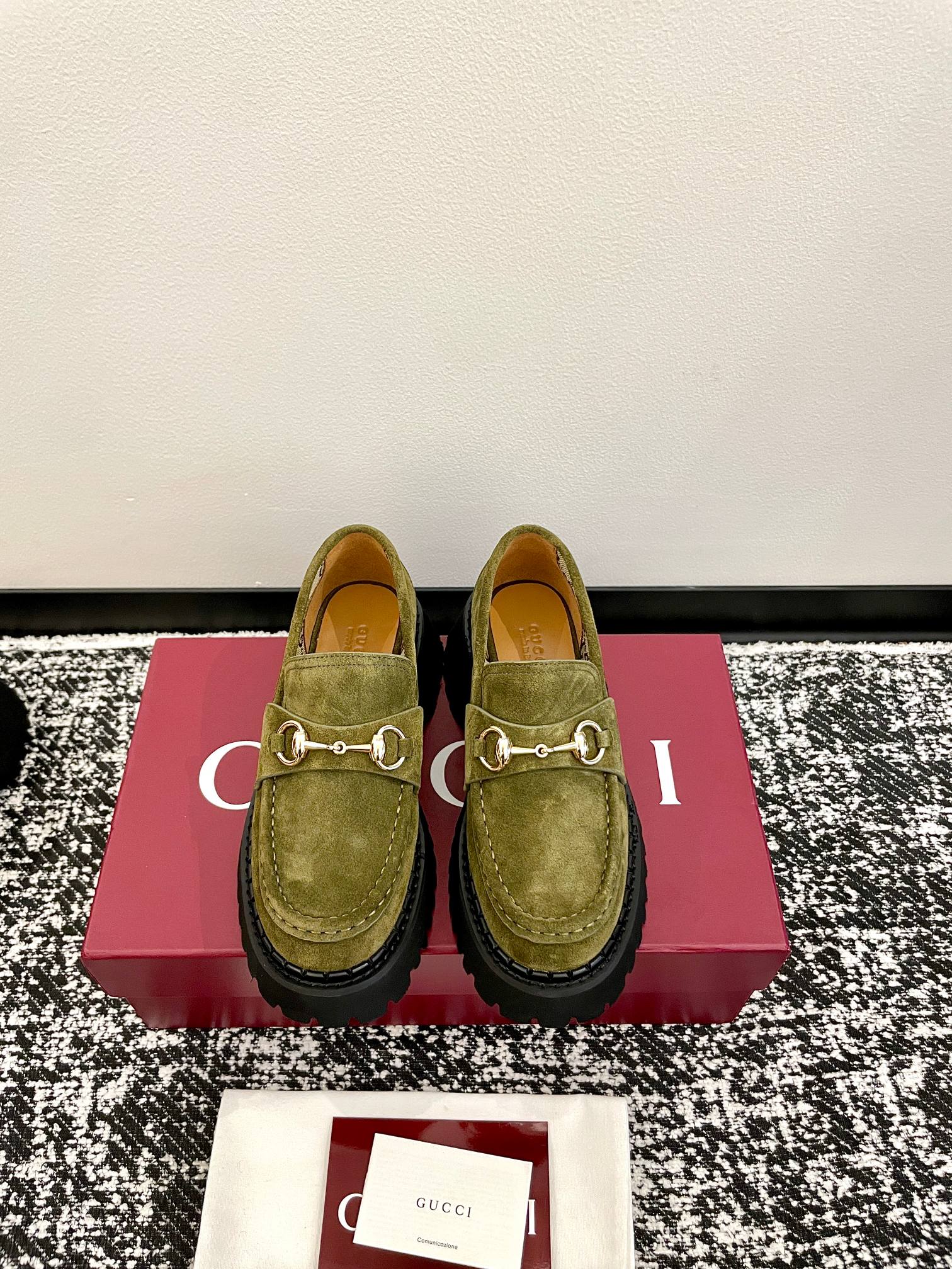 GUCCI 구찌 GG 로고 홀스빗 플랫폼 로퍼 구두 신발