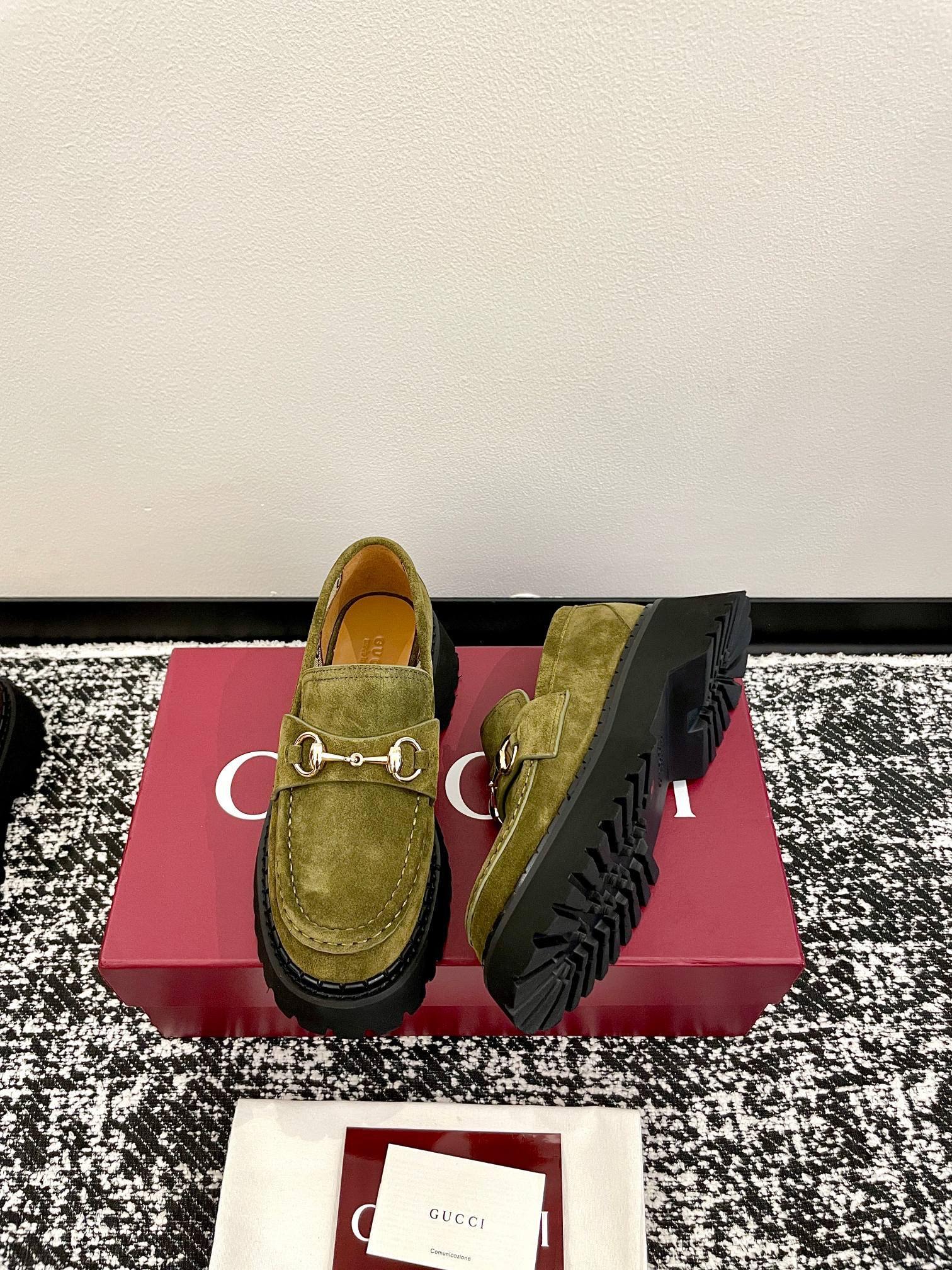 GUCCI 구찌 GG 로고 홀스빗 플랫폼 로퍼 구두 신발