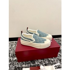 GUCCI 구찌 GG 패턴 로고 플랫폼 캔버스 슬립온 스니커즈 신발