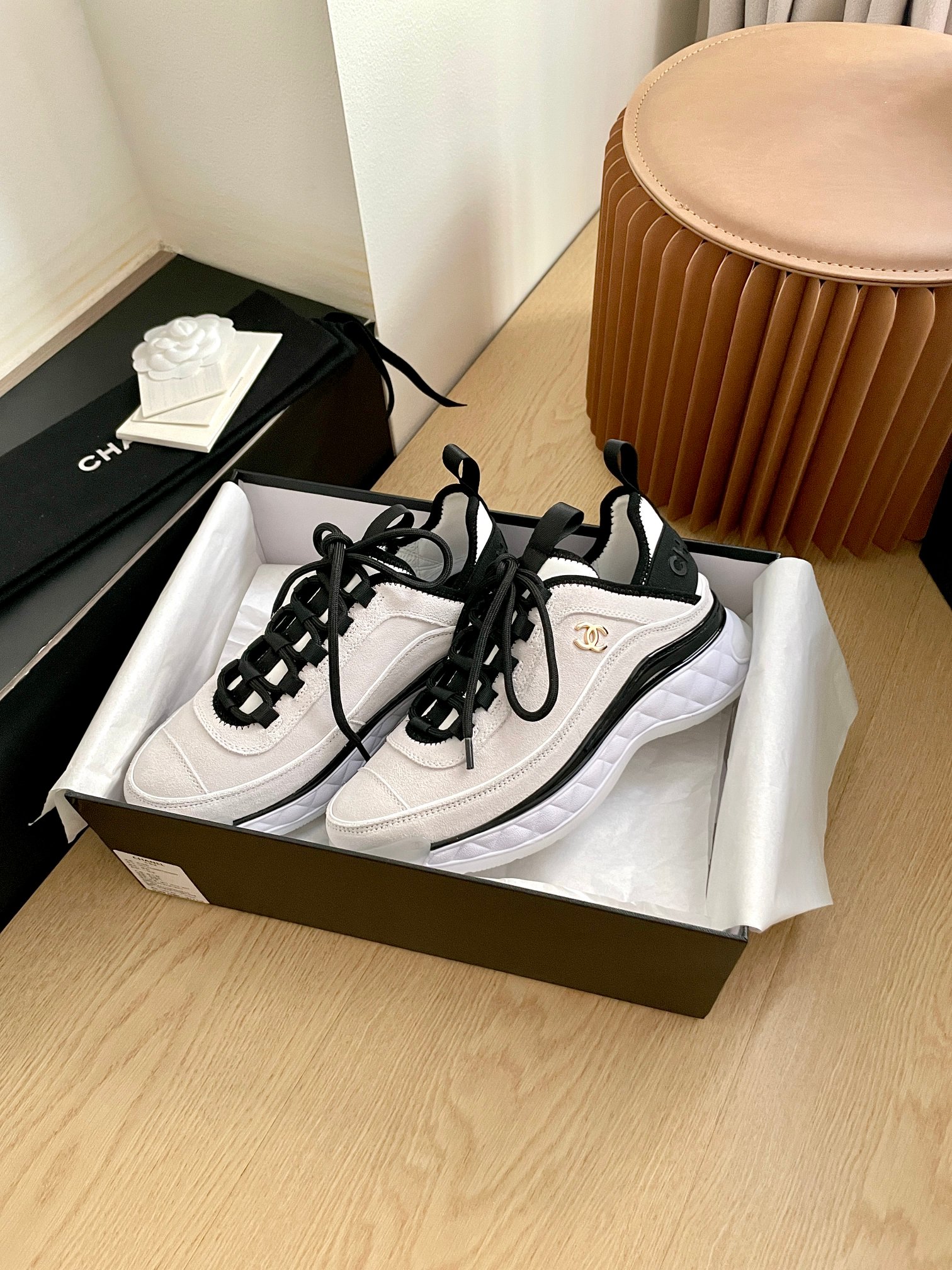 샤넬(Chanel) 클래식 믹스드 파이버 스니커즈 신발