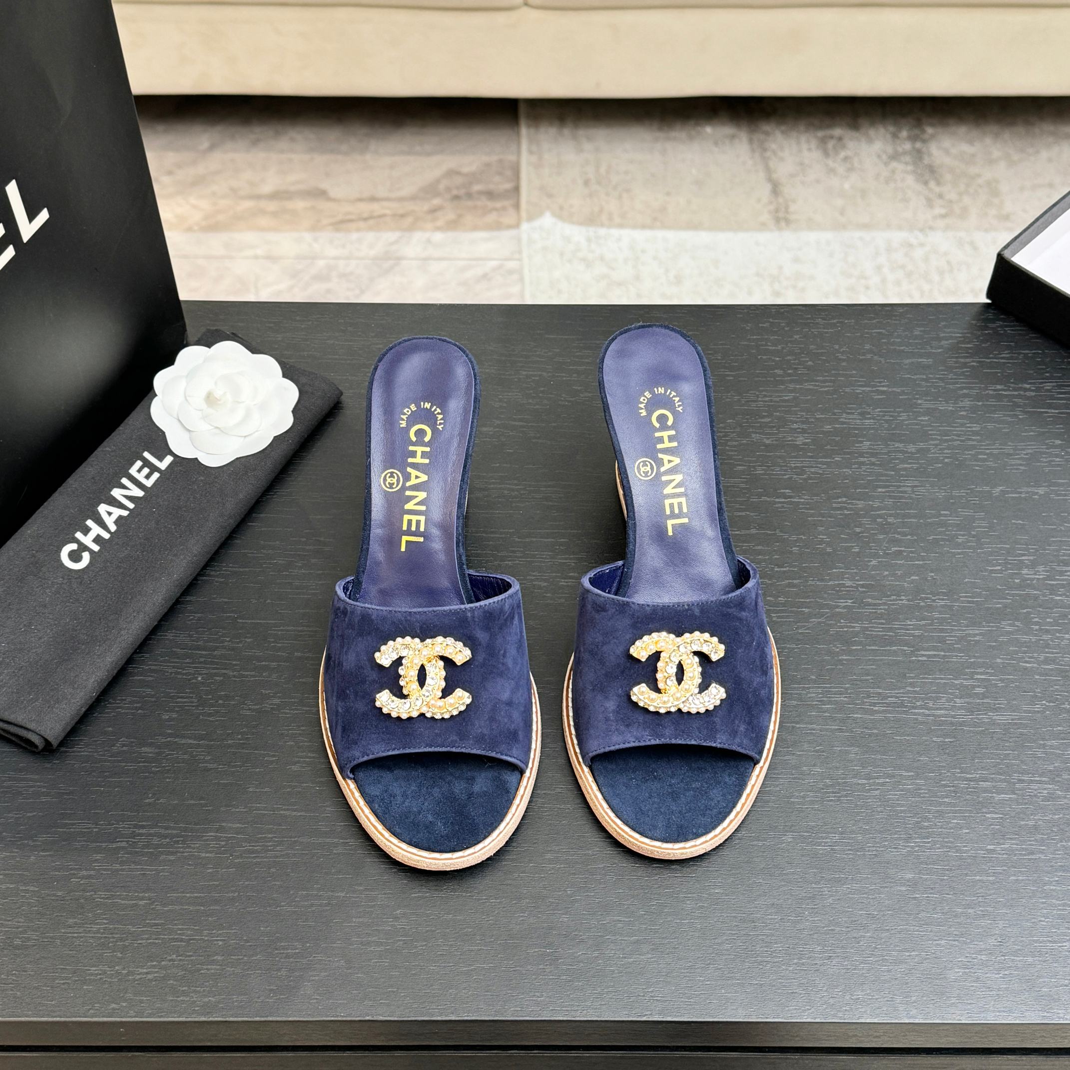 샤넬(CHANEL) 웨지 힐 슬리퍼 신발