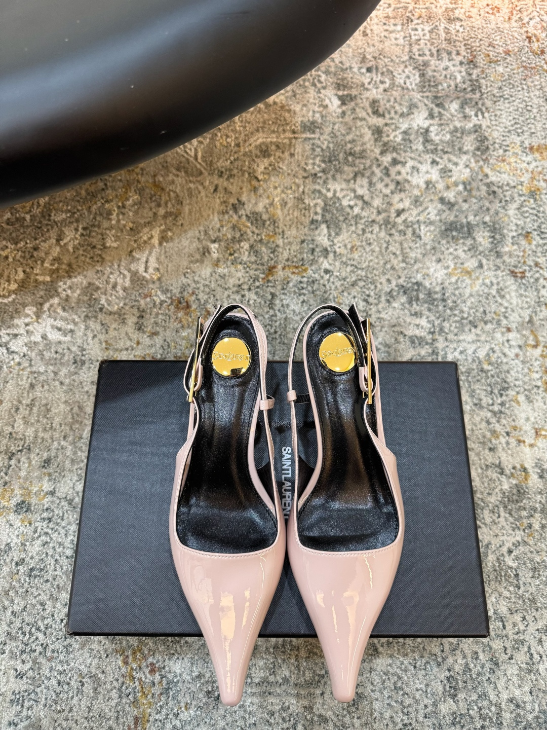 YSL 생로랑 페이턴트 미들 펌프스 힐 구두 신발 5.5cm