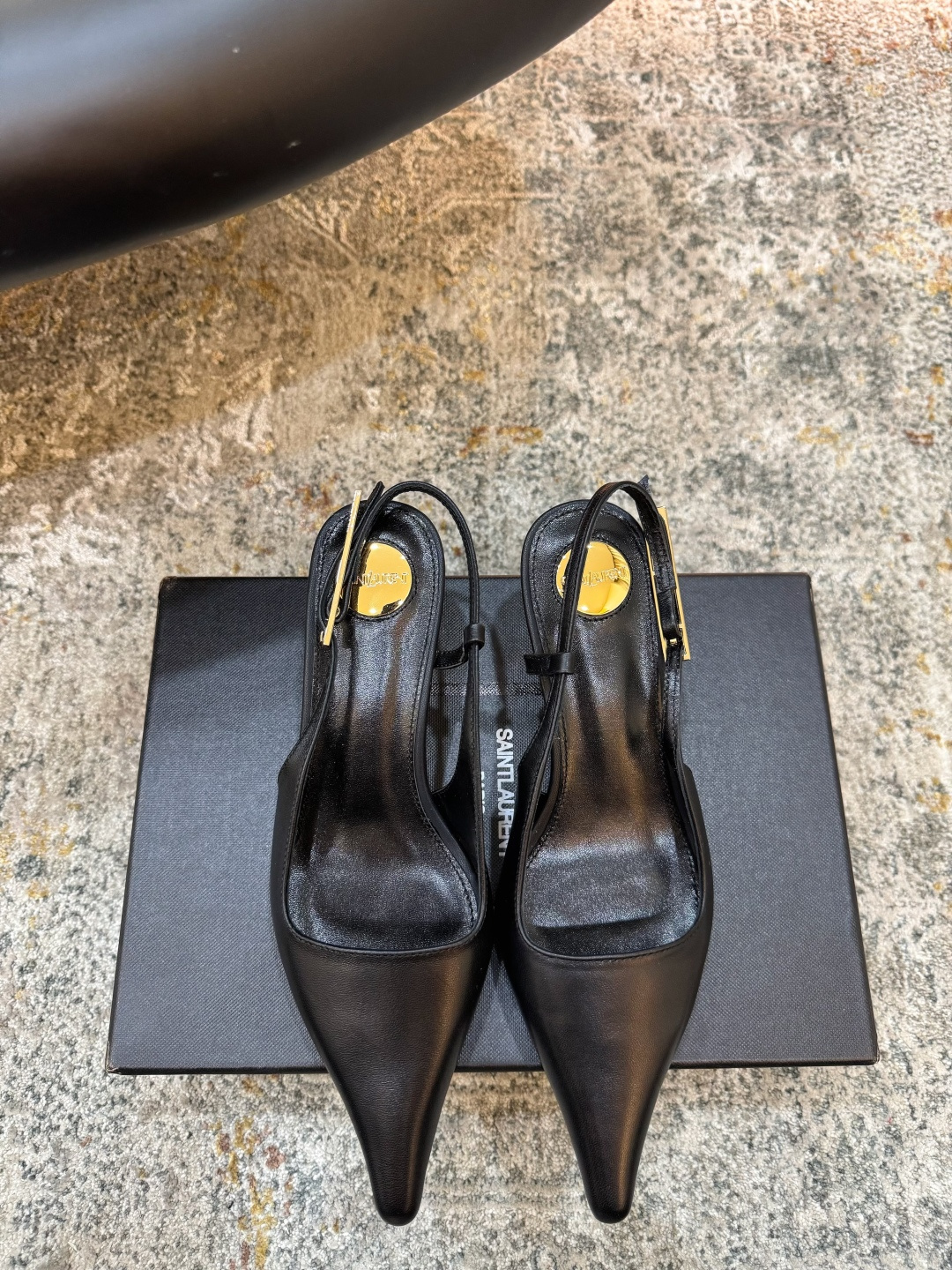 YSL 생로랑 페이턴트 미들 펌프스 힐 구두 신발 5.5cm