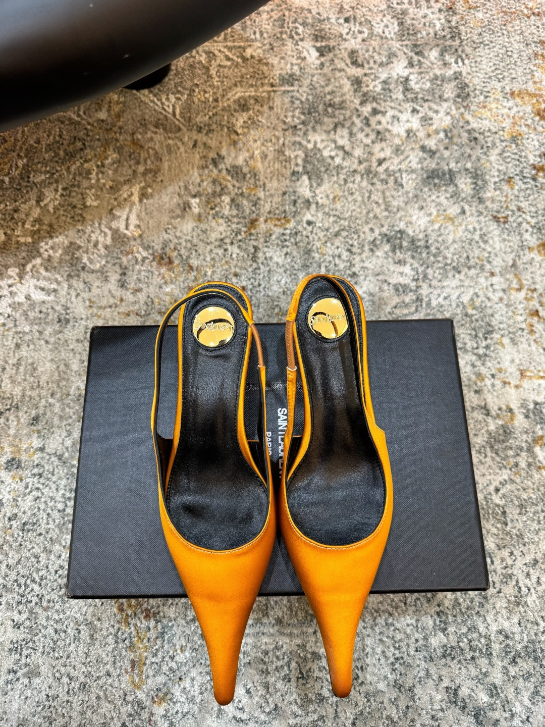 YSL 생로랑 실크 미들 펌프스 힐 구두 신발 5.5cm