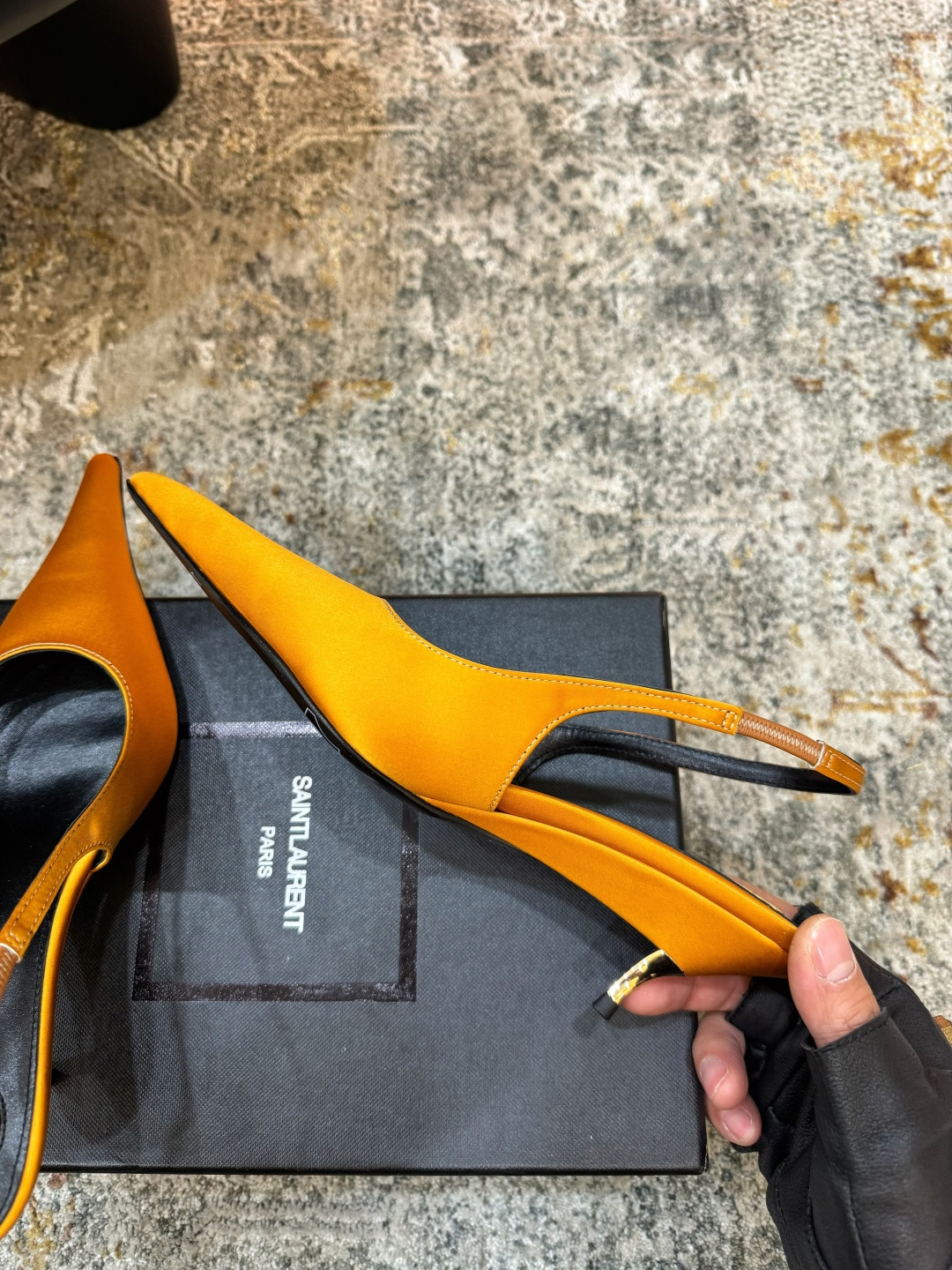 YSL 생로랑 실크 미들 펌프스 힐 구두 신발 5.5cm