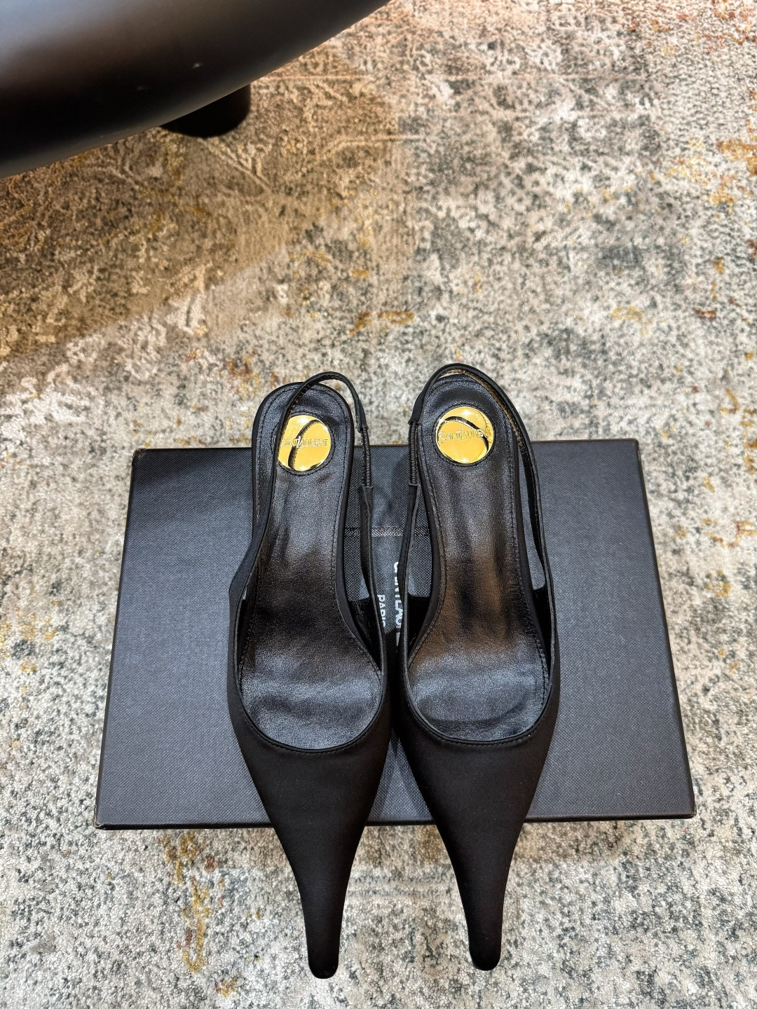 YSL 생로랑 실크 미들 펌프스 힐 구두 신발 5.5cm