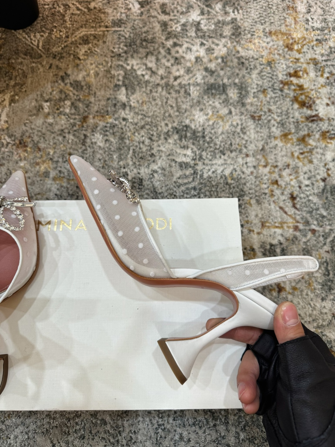 Amina Muaddi 아미나 무아디 힐 구두 신발 9.5cm