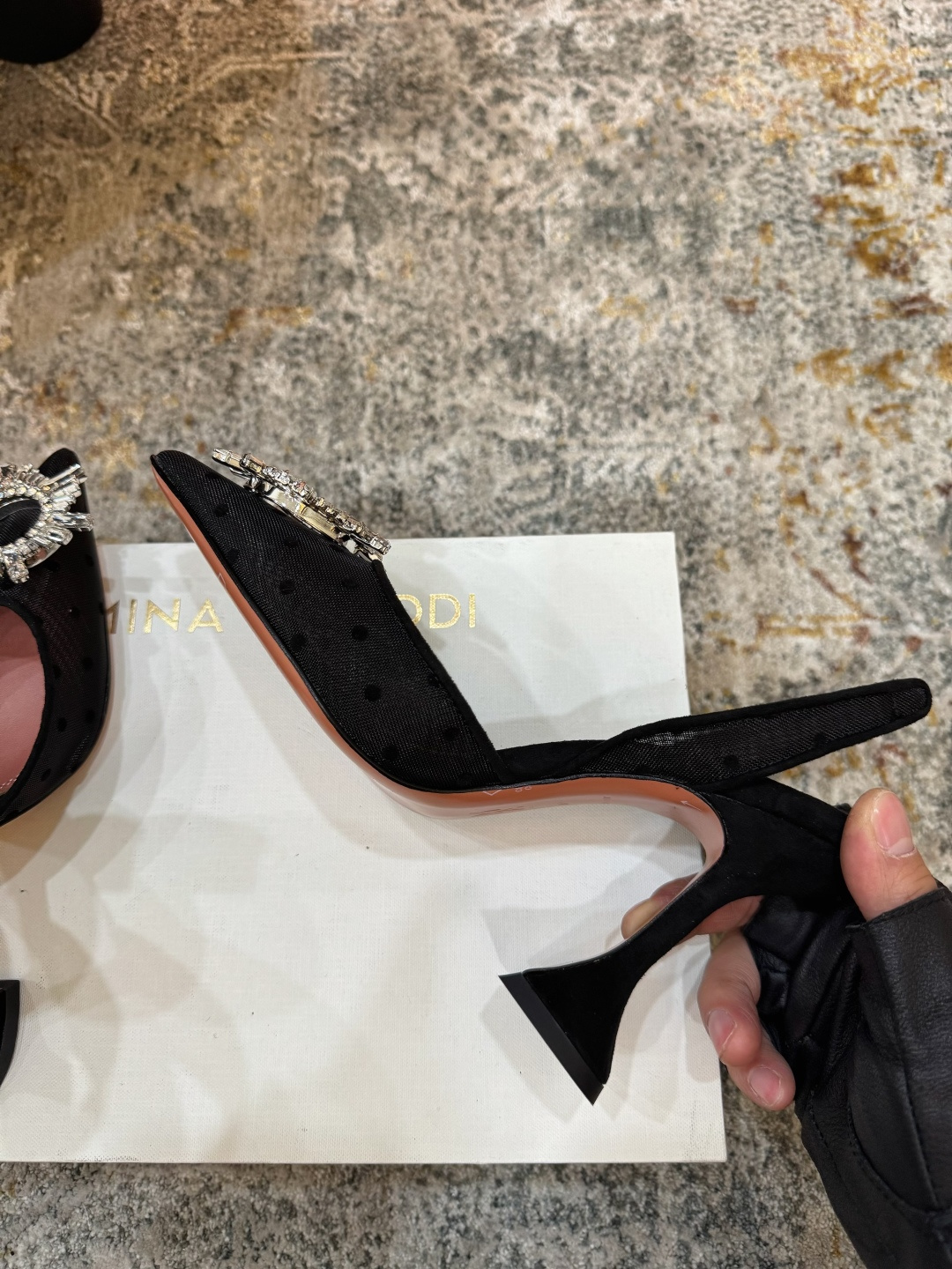 Amina Muaddi 아미나 무아디 힐 구두 신발 9.5cm