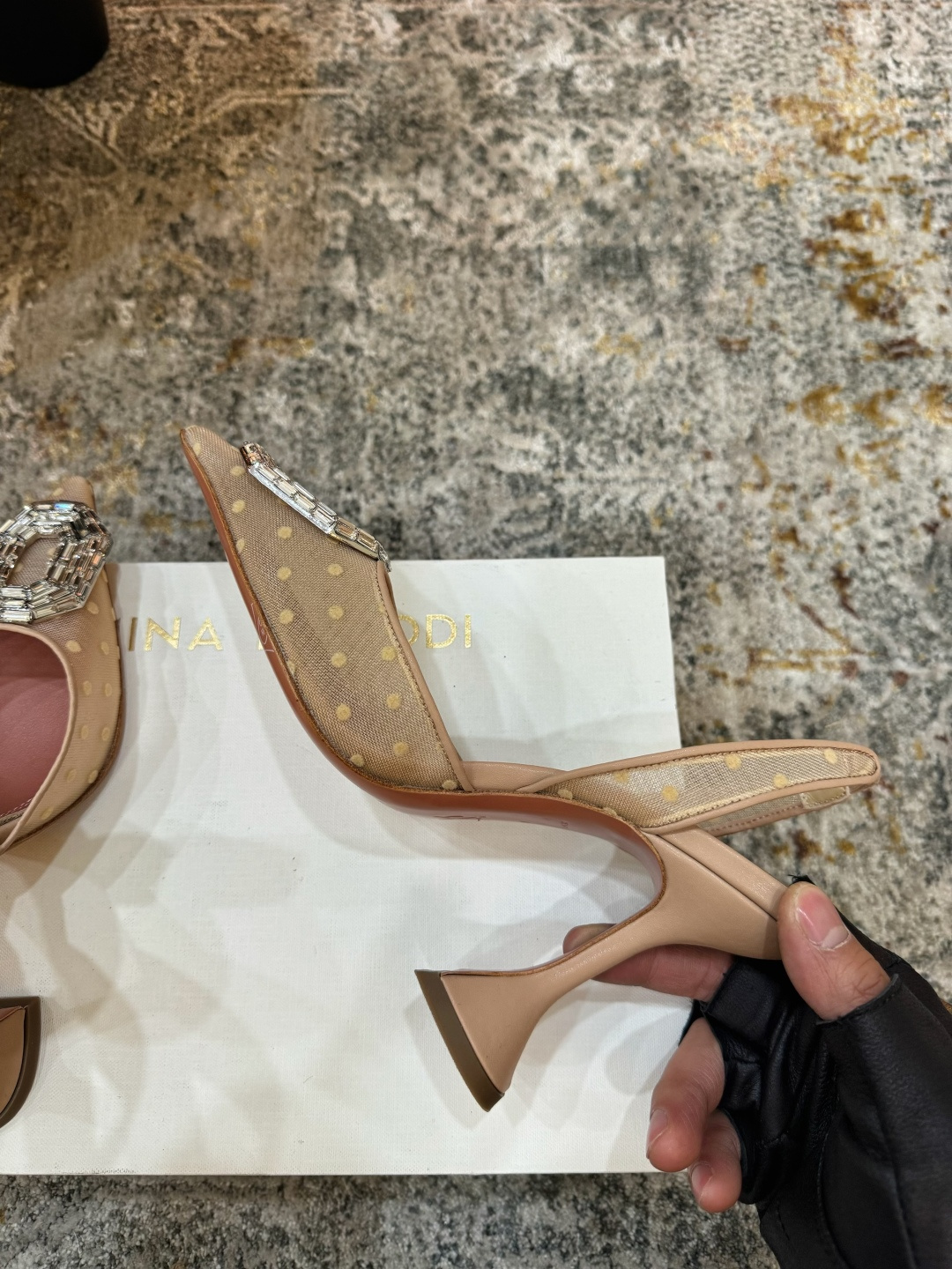 Amina Muaddi 아미나 무아디 힐 구두 신발 9.5cm