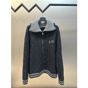 루이비통(LV) 콘트라스트 립 칼라 니트 스웨터 의류