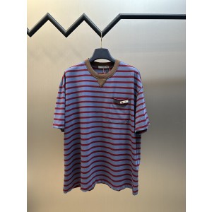 프라다(PRADA) 스트라이프 포켓 반팔 티셔츠 의류